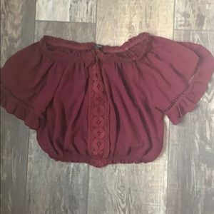 maroon top